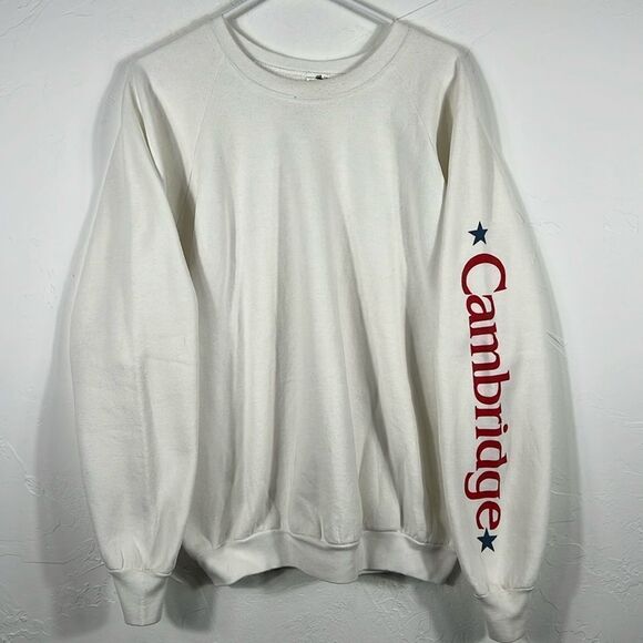 🔥🔥 Vintage 90’s CAMBRIDGE Graphic College Crewneck Sweatshirt XL - Very RARE!! - Picture 1 of 6